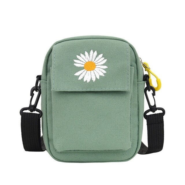 Embroidery Crossbody Outdoor Zipper Shoulder Bag Mssza