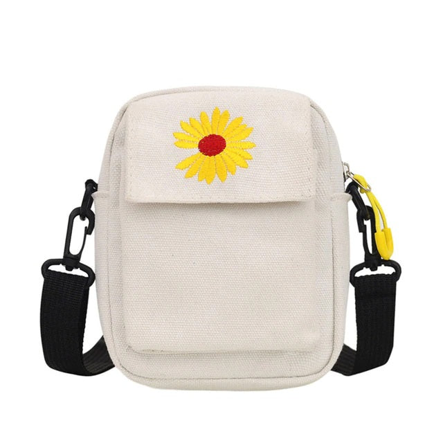 Embroidery Crossbody Outdoor Zipper Shoulder Bag Mssza