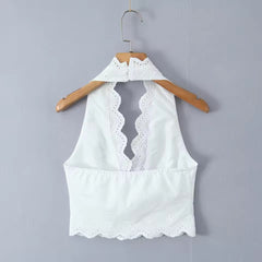 Embroidery Hollow Out Lace Top And Side Zipper Mini Skirt 2 Pieces Set Mssza