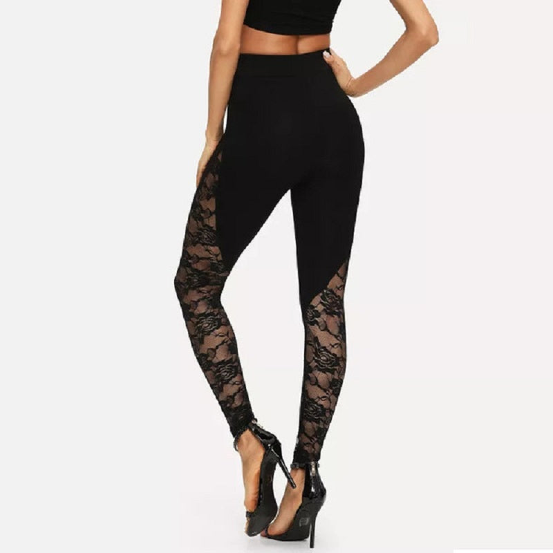 Euro Lace Patchwork Skinny Sports Yoga Leggings Mssza