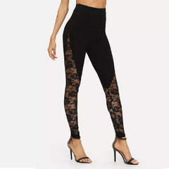 Euro Lace Patchwork Skinny Sports Yoga Leggings Mssza