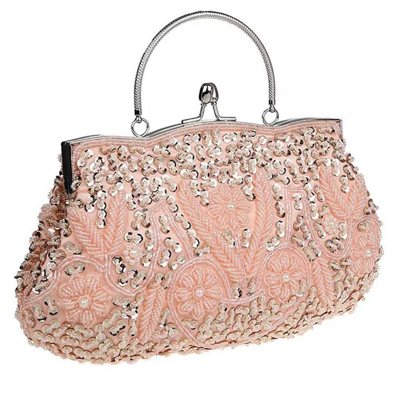 Exquisite Beaded Embroidered Wedding Evening Party Bridal Clutch Bags Mssza