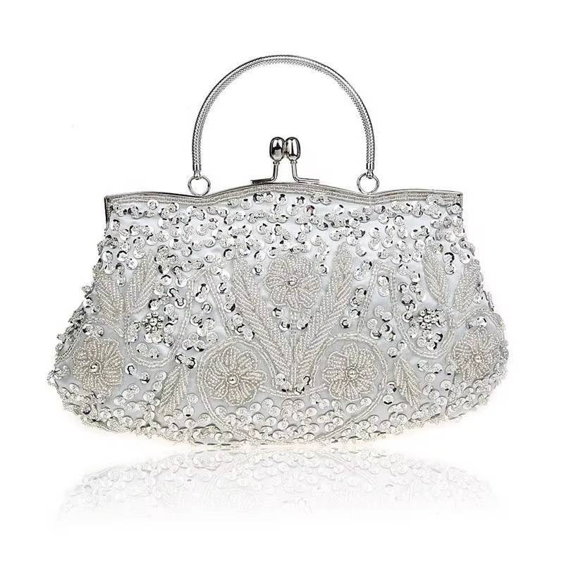 Exquisite Beaded Embroidered Wedding Evening Party Bridal Clutch Bags Mssza
