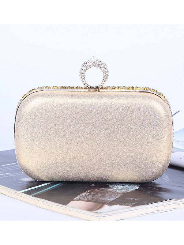 Exquisite Evening Party Diamante Clutch Bag With Chain Mssza