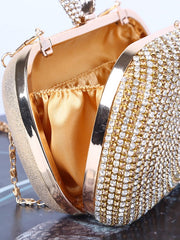 Exquisite Evening Party Diamante Clutch Bag With Chain Mssza