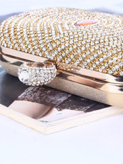 Exquisite Evening Party Diamante Clutch Bag With Chain Mssza