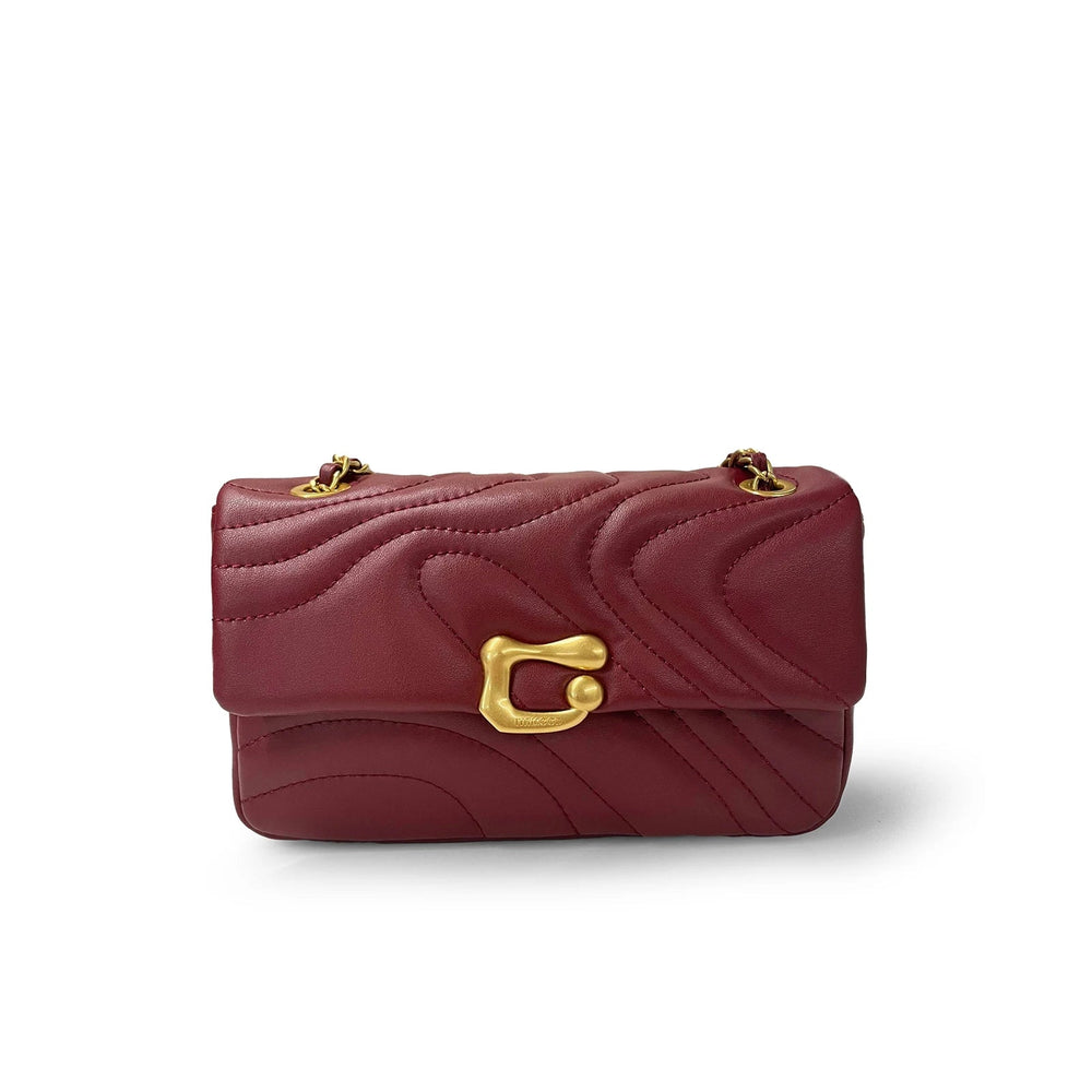 Exquisite Solid Genuine Leather Embroidered Chain Versatile Crossbody Shoulder Bag Mssza