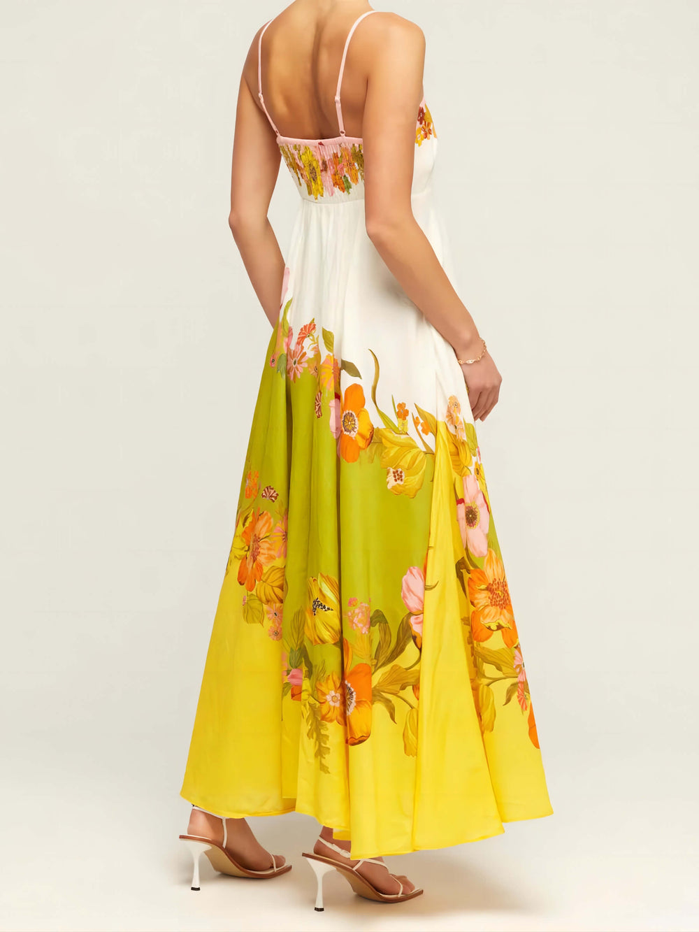 Sophisticated. Modern And Unique Print Strap Midi Dress Mssaz Desses
