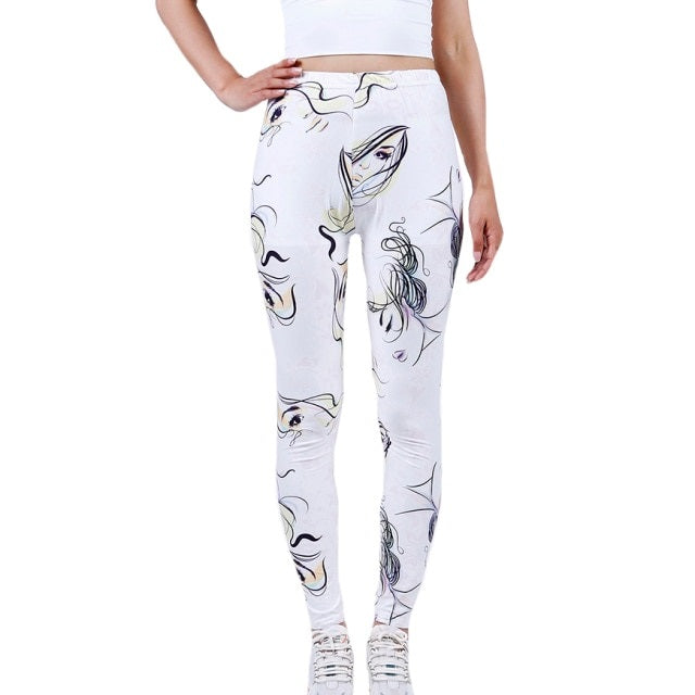 Face Printing Yoga Pants Sports Push Up Gym Wear Slim Tights Mssza