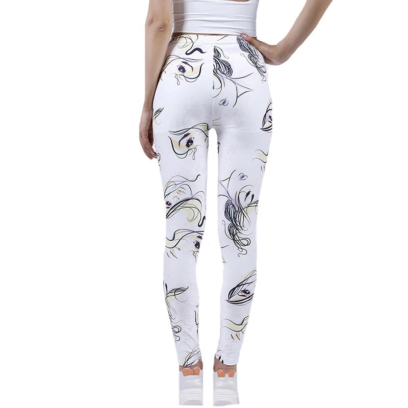 Face Printing Yoga Pants Sports Push Up Gym Wear Slim Tights Mssza