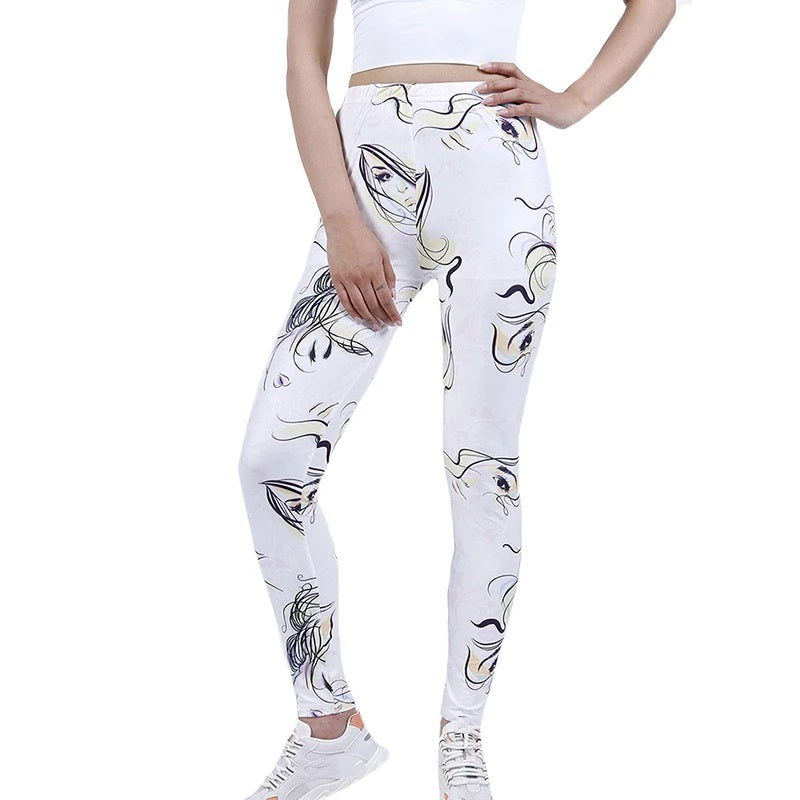 Face Printing Yoga Pants Sports Push Up Gym Wear Slim Tights Mssza