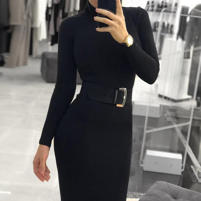 Turtleneck Long Sleeve Dress Mssaz Desses