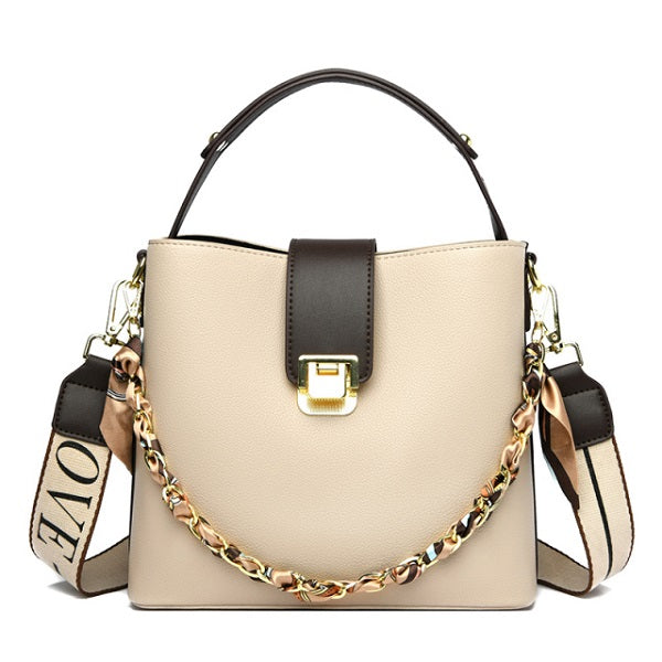 Casual Bucket Strap Lock Handbag Mssza