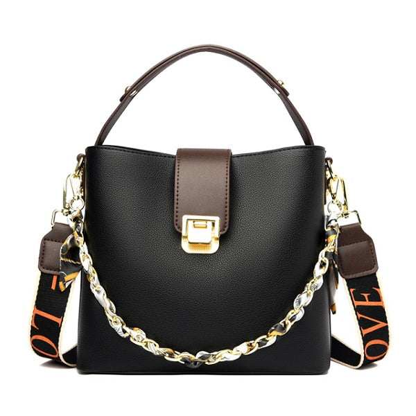 Casual Bucket Strap Lock Handbag Mssza