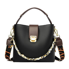 Casual Bucket Strap Lock Handbag Mssza