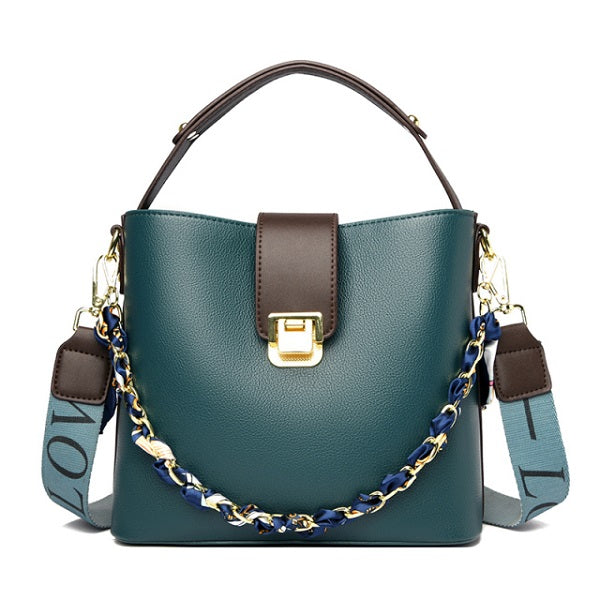 Casual Bucket Strap Lock Handbag Mssza