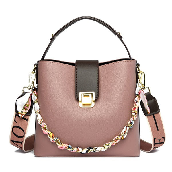 Casual Bucket Strap Lock Handbag Mssza