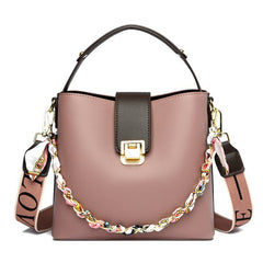 Casual Bucket Strap Lock Handbag Mssza