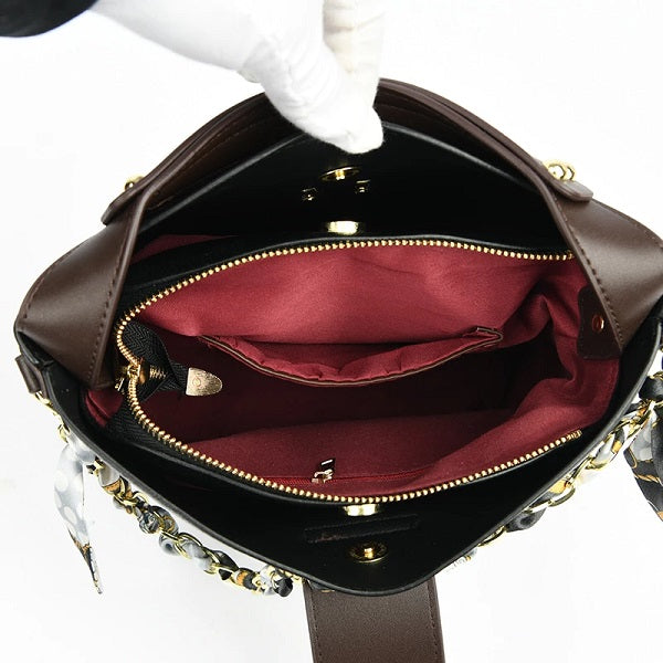 Casual Bucket Strap Lock Handbag Mssza