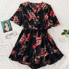 Chiffon Rompers Printed Jumpsuits Mssza