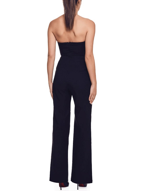 Club Strapless Stitched Slim Fit Jumpsuit Mssza