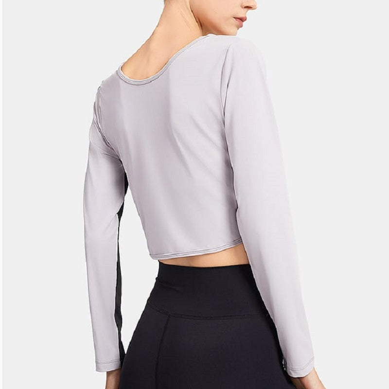 Color Blocking Knotted Sport Top Mssza