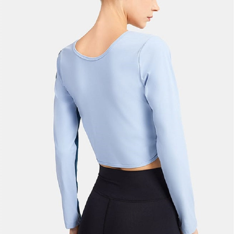Color Blocking Knotted Sport Top Mssza
