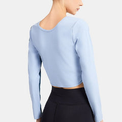 Color Blocking Knotted Sport Top Mssza