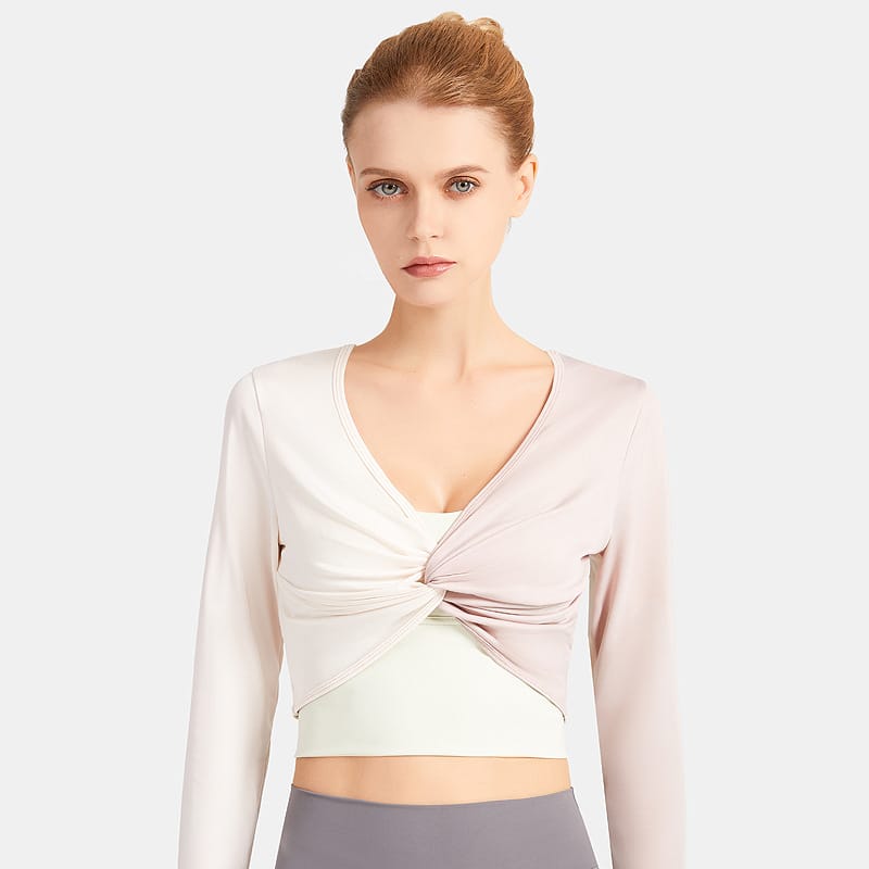 Color Blocking Knotted Sport Top Mssza