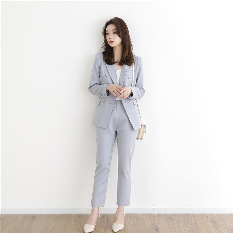Double Breasted Full Turndown Collar Pants Sets Mssza