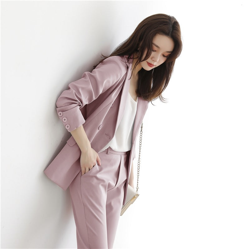 Double Breasted Full Turndown Collar Pants Sets Mssza