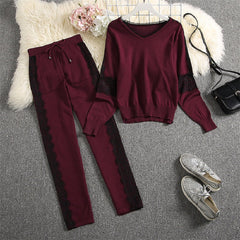 Knitting Sweater And Pants Tracksuit Mssza