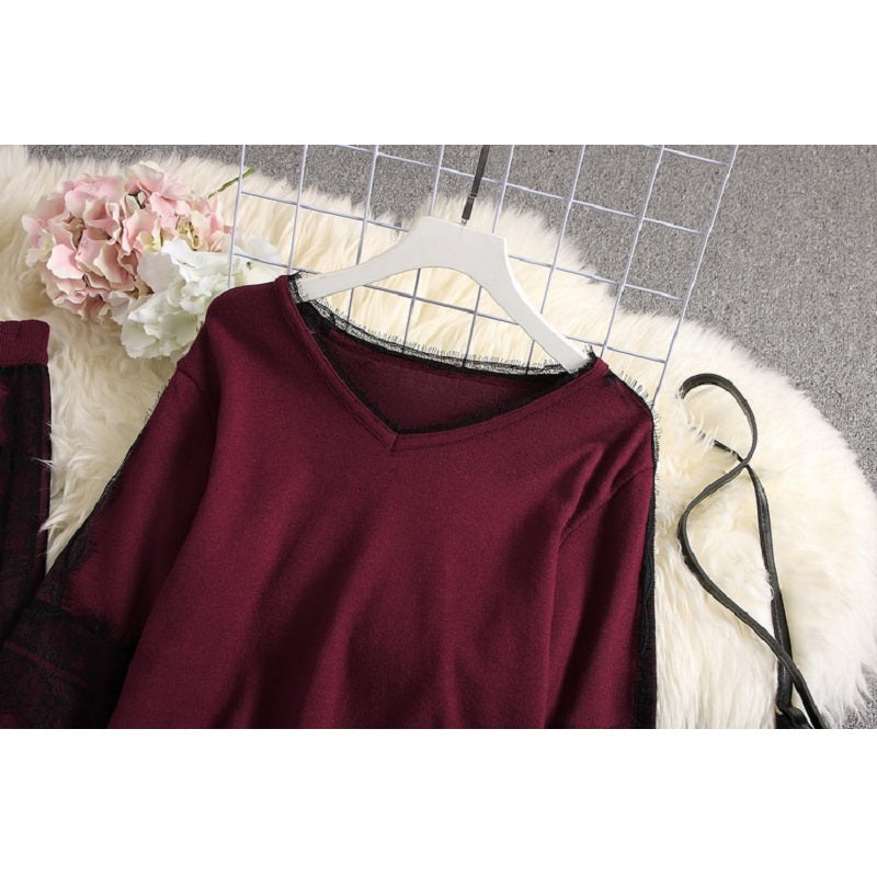 Knitting Sweater And Pants Tracksuit Mssza