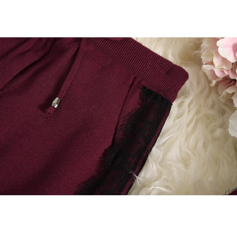 Knitting Sweater And Pants Tracksuit Mssza