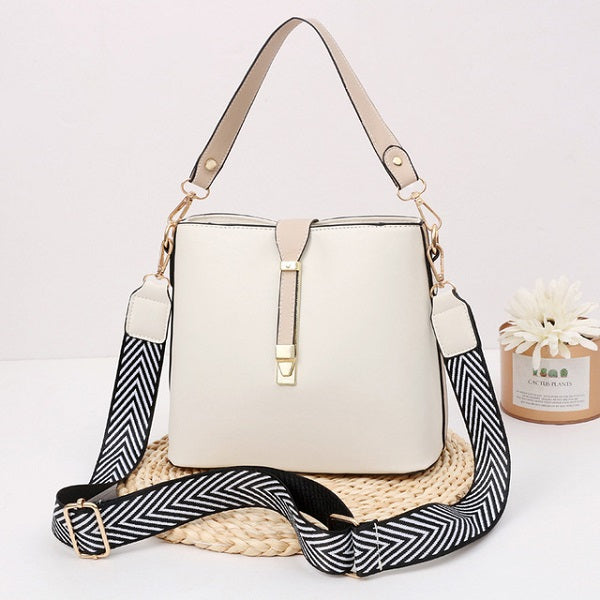 Large-Capacity Bucket Casual PU leather Shoulder bag Mssza