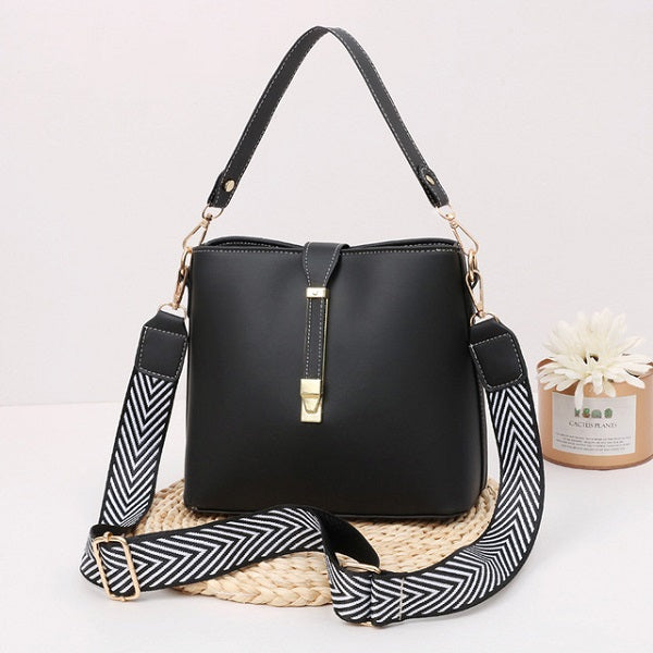 Large-Capacity Bucket Casual PU leather Shoulder bag Mssza