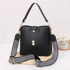 Large-Capacity Bucket Casual PU leather Shoulder bag Mssza