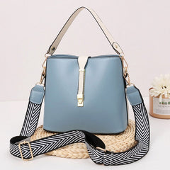 Large-Capacity Bucket Casual PU leather Shoulder bag Mssza