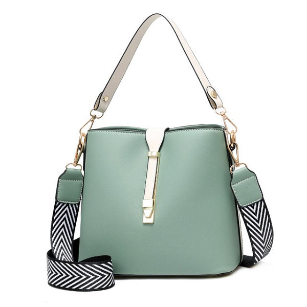 Large-Capacity Bucket Casual PU leather Shoulder bag Mssza