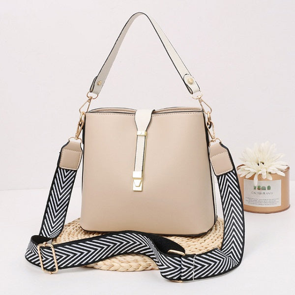 Large-Capacity Bucket Casual PU leather Shoulder bag Mssza