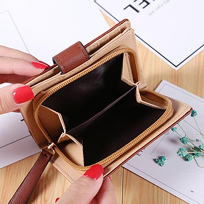 Leaf Hollow Out PU Leather Card Holder Short Wallet Mssza