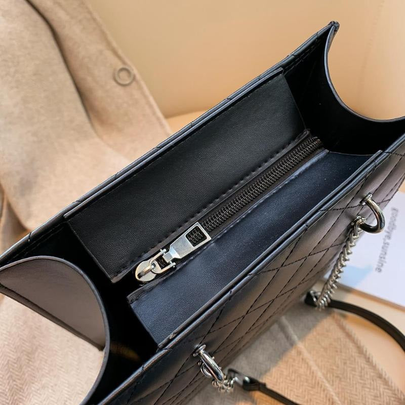 Leather Pure Color Large Capacity Tote for Hiking and Travel Simple Handbag Mssza