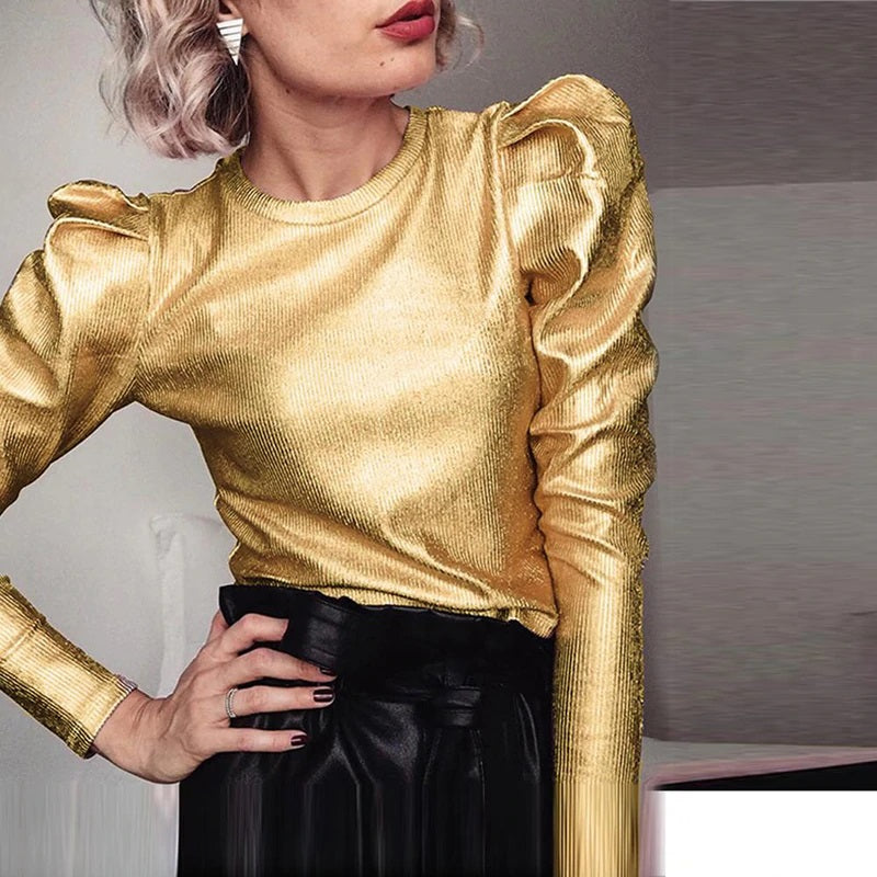 Long Sleeve Puff Blouse Mssza