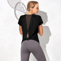 Mesh Patchwork Sport Top Mssza