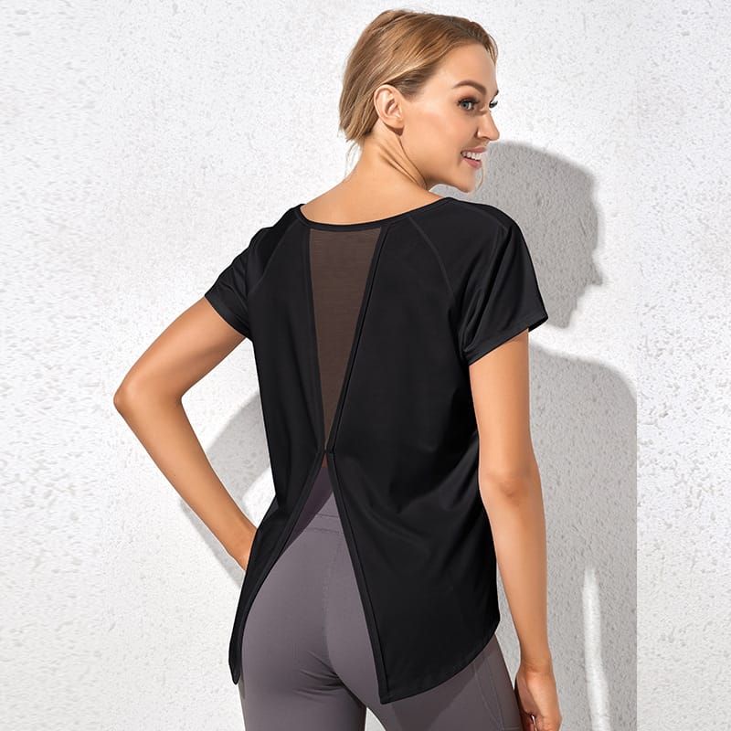 Mesh Patchwork Sport Top Mssza
