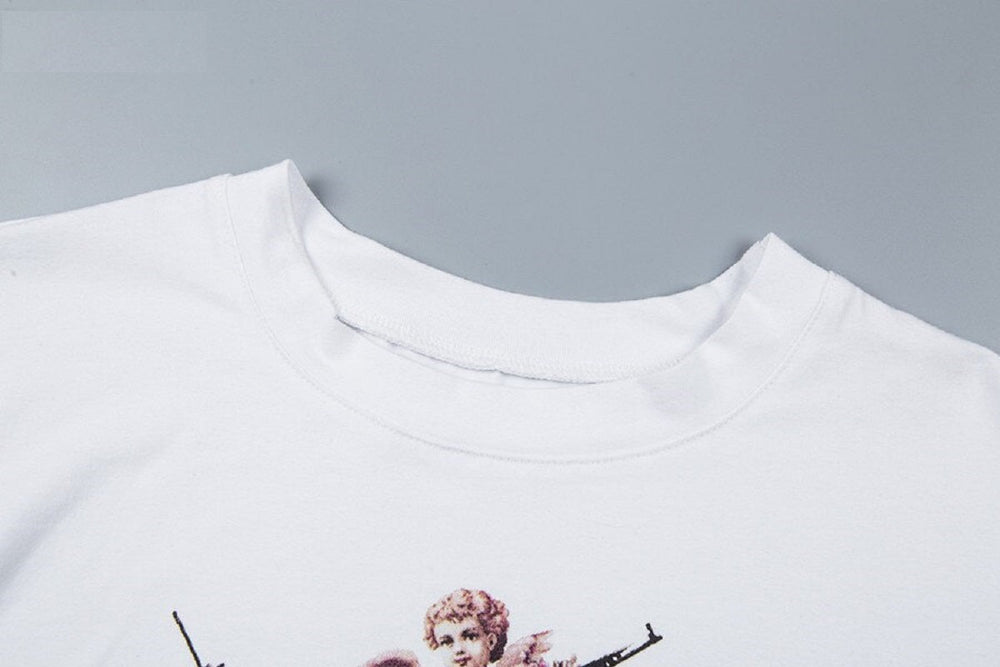 O-Neck Short Sleeve Casual Loose T-shirt Mssza