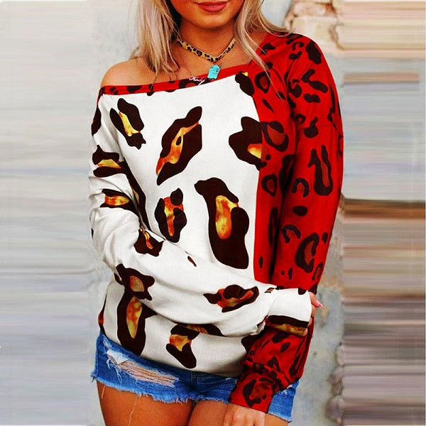 Oblique Shoulder Long Sleeve Top Mssza