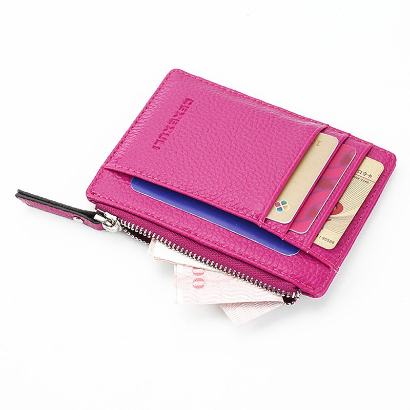 PU Leather Metal Card Holder Money Cash Clip Mini Wallet Mssza