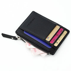 PU Leather Metal Card Holder Money Cash Clip Mini Wallet Mssza