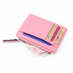 PU Leather Metal Card Holder Money Cash Clip Mini Wallet Mssza
